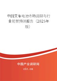 中國叉車電池市場調(diào)研與行業(yè)前景預(yù)測報告(2025年版) 中國叉車電池市場調(diào)研與行業(yè)前景預(yù)測報告(2025年版)