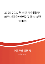 2025-2031年全球與中國(guó)PP-R行業(yè)研究分析及發(fā)展趨勢(shì)預(yù)測(cè)報(bào)告 2025-2031年全球與中國(guó)PP-R行業(yè)研究分析及發(fā)展趨勢(shì)預(yù)測(cè)報(bào)告