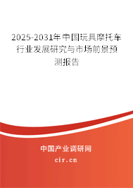 2025-2031年中國玩具摩托車行業(yè)發(fā)展研究與市場前景預測報告