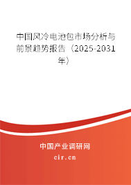 中國風(fēng)冷電池包市場分析與前景趨勢報(bào)告（2025-2031年）