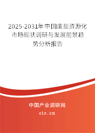 2025-2031年中國廢鹽資源化市場現(xiàn)狀調(diào)研與發(fā)展前景趨勢分析報告 2025-2031年中國廢鹽資源化市場現(xiàn)狀調(diào)研與發(fā)展前景趨勢分析報告