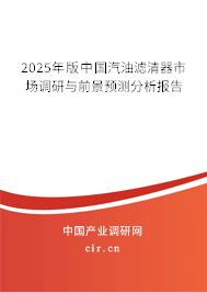 2025年版中國(guó)汽油濾清器市場(chǎng)調(diào)研與前景預(yù)測(cè)分析報(bào)告