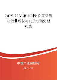 2025-2031年中國迷你藍(lán)牙音箱行業(yè)現(xiàn)狀與前景趨勢分析報(bào)告