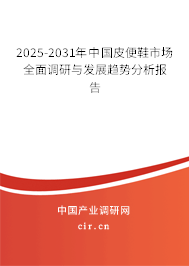2025-2031年中國皮便鞋市場全面調(diào)研與發(fā)展趨勢分析報告