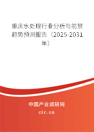 重慶水處理行業(yè)分析與前景趨勢預測報告(2025-2031年) 重慶水處理行業(yè)分析與前景趨勢預測報告(2025-2031年)