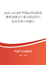 2025-2031年中國山西省新基建項目建設行業(yè)深度調研與發(fā)展前景分析報告 2025-2031年中國山西省新基建項目建設行業(yè)深度調研與發(fā)展前景分析報告