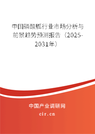中國磷酸胍行業(yè)市場分析與前景趨勢預(yù)測報(bào)告(2025-2031年) 中國磷酸胍行業(yè)市場分析與前景趨勢預(yù)測報(bào)告(2025-2031年)